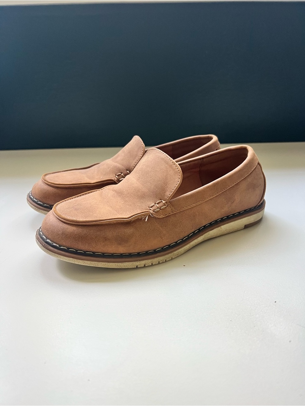 Boys Casual Tan Slip-On Loafers